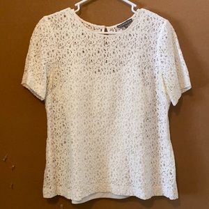 Lacy Flower Top - White